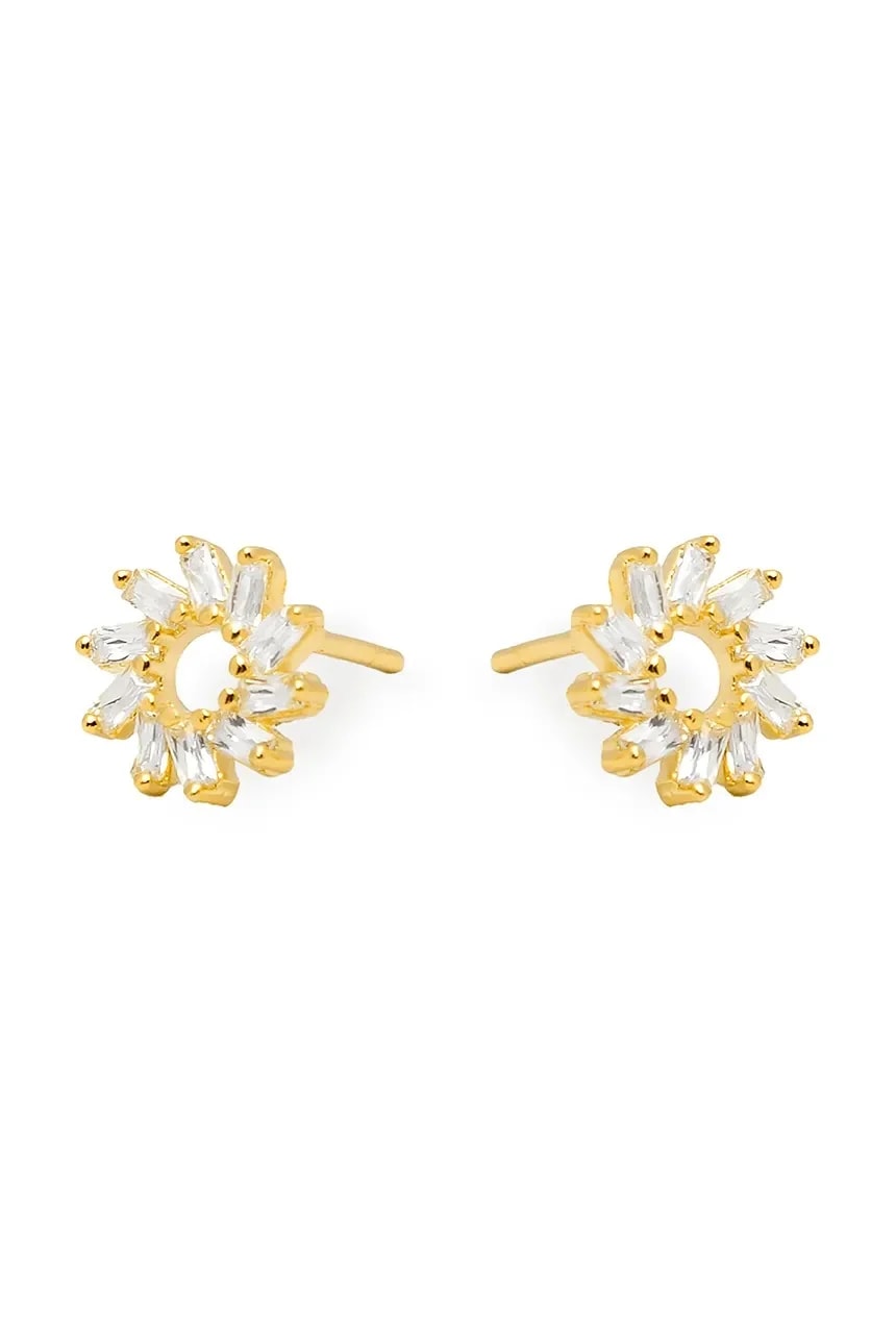 Серебряные серьги GLAMOUR с позолотой золотые для женщин