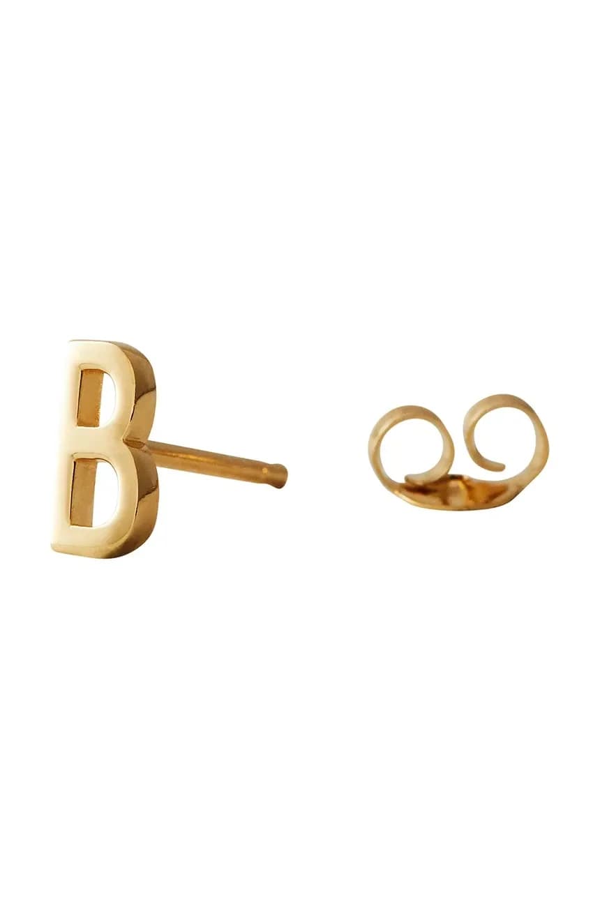 Позолоченная серебряная серьга