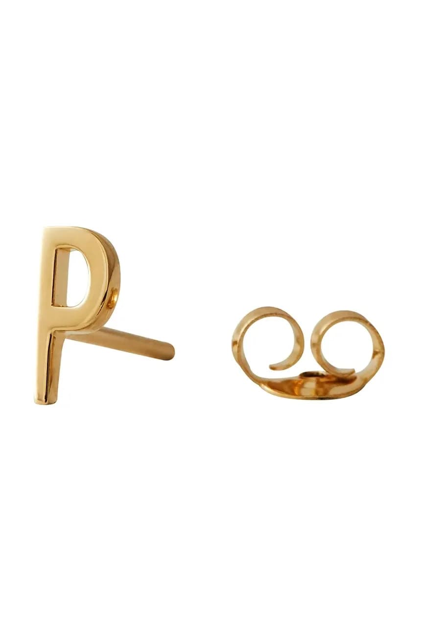 Позолоченная серебряная серьга