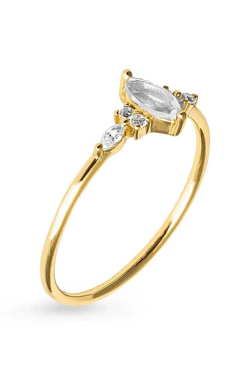 Серебряное кольцо GLAMOUR с позолотой