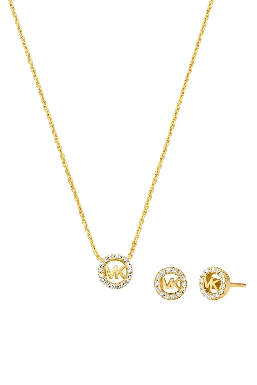 Позолоченное колье и серьги