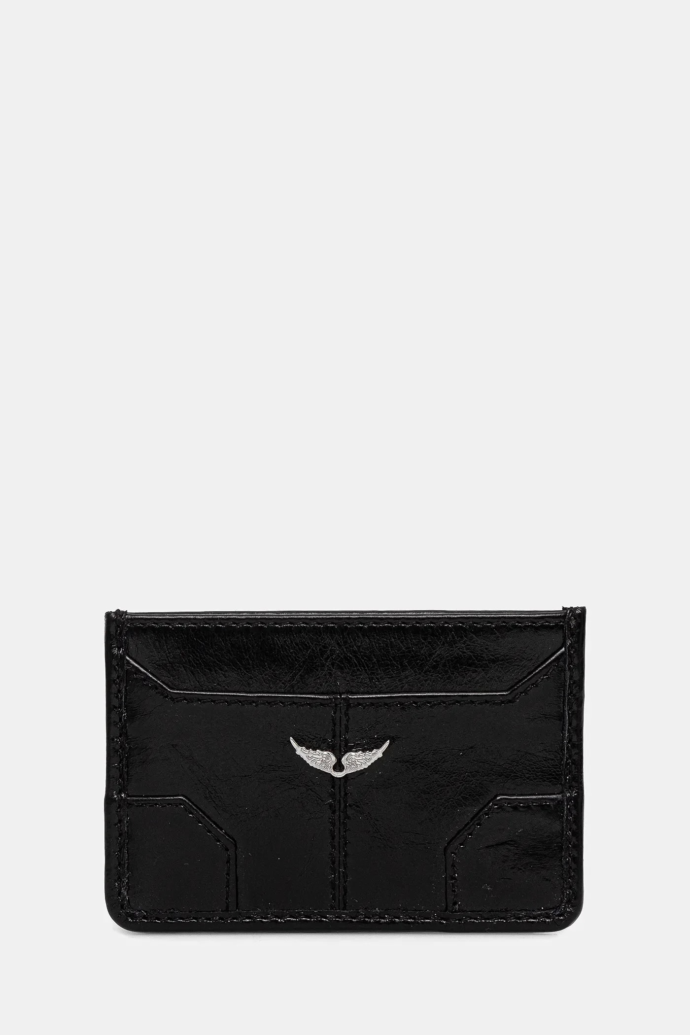 Кожаный футляр для карт черный для женщин