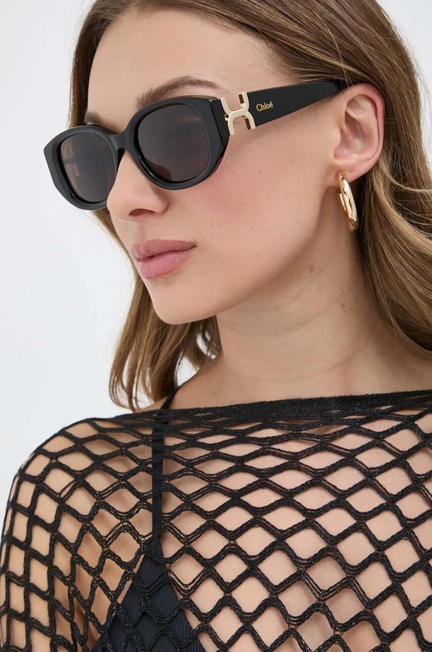 солнцезащитные очки Chloé черные для женщин