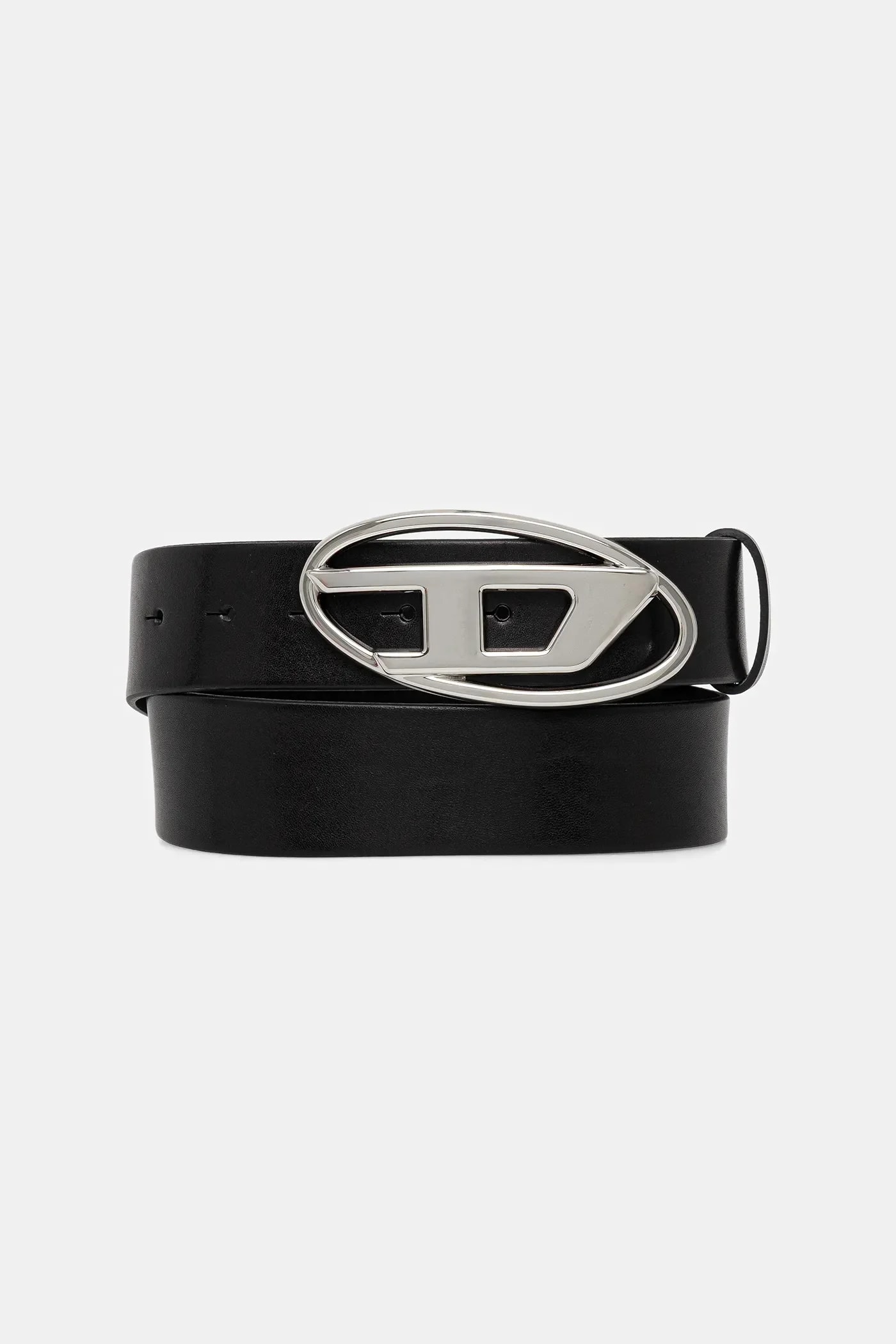 Кожаный ремень OVAL D LOGO B-1DR W