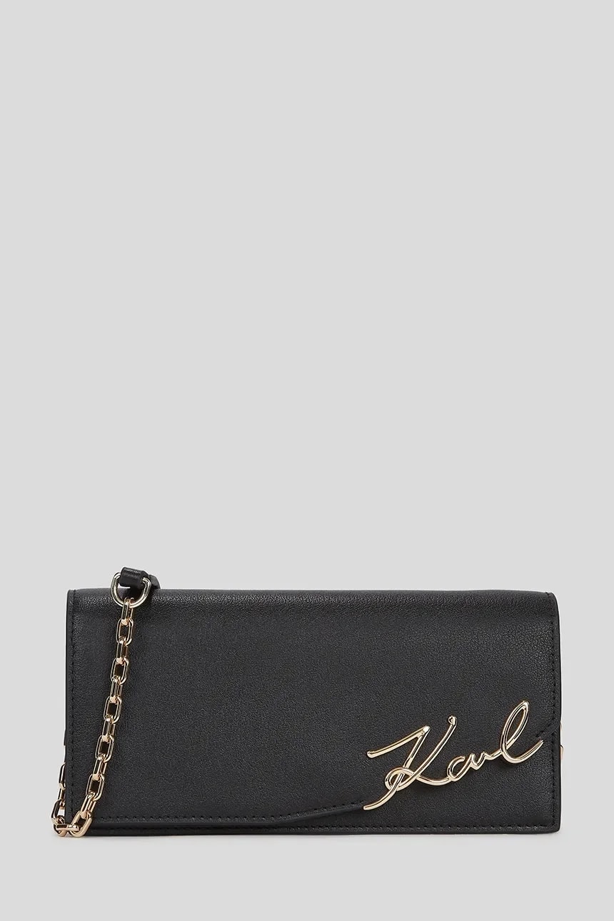 кожаный кошелек K/SIGNATURE черный для женщин