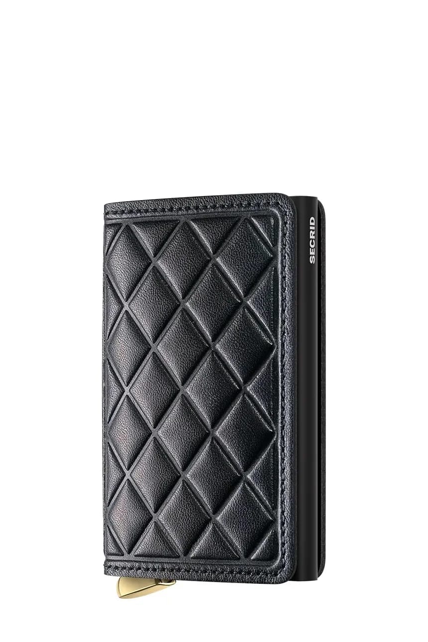 Кожаный кошелек EMBOSS DIAMOND черный для мужчин