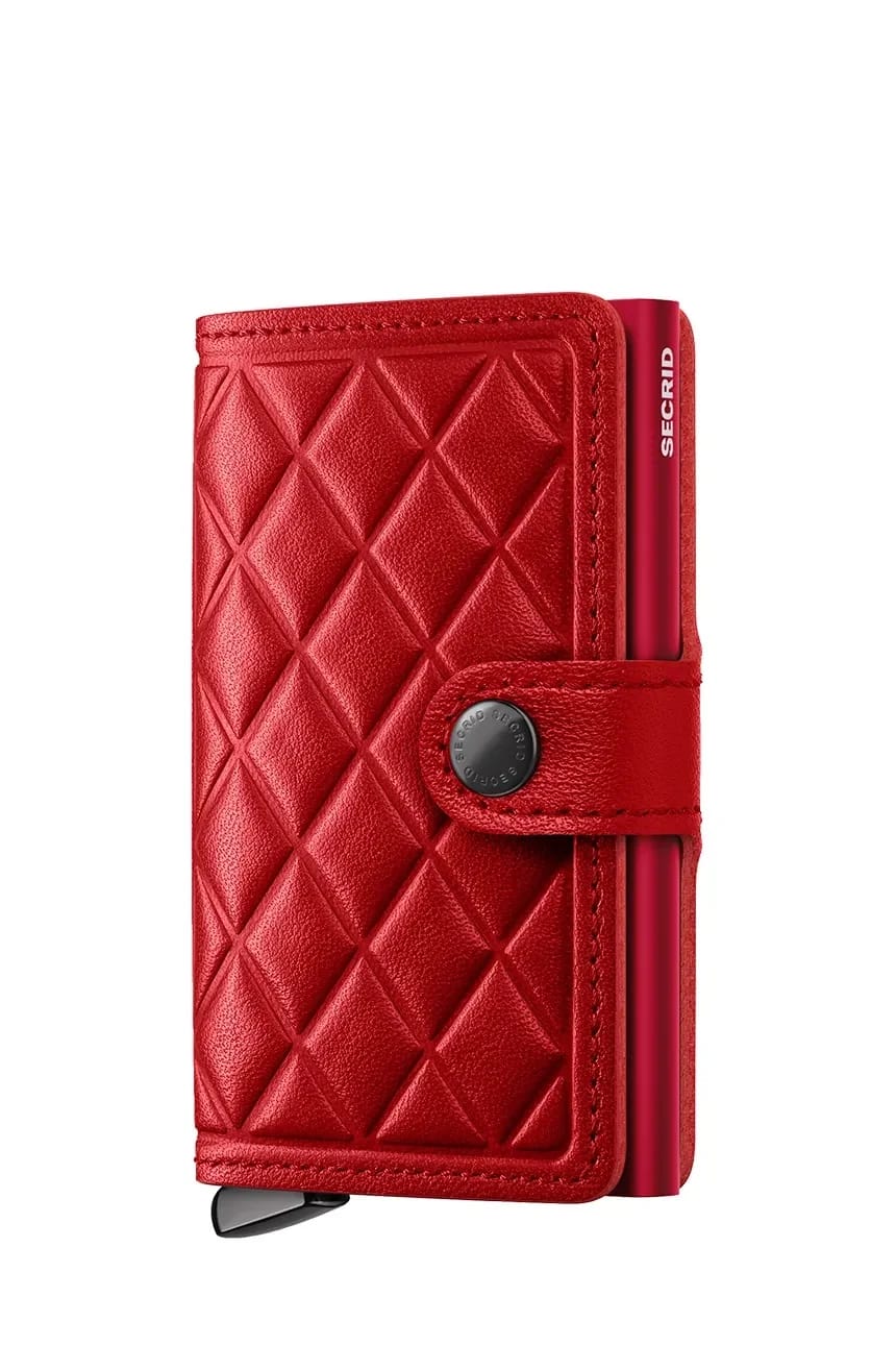 Кожаный кошелек EMBOSS DIAMOND красный для мужчин