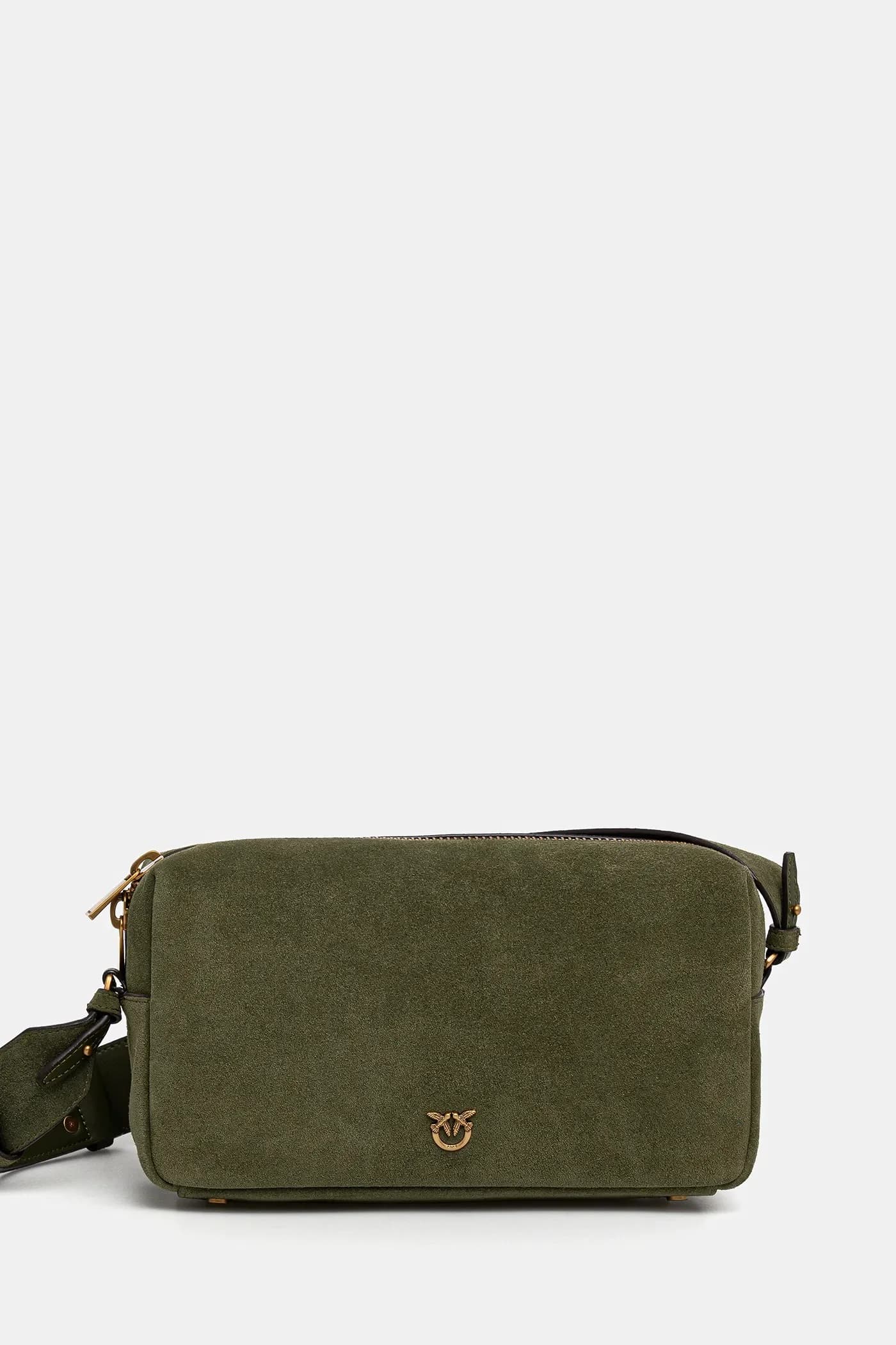 Горизонтальная замшевая сумка