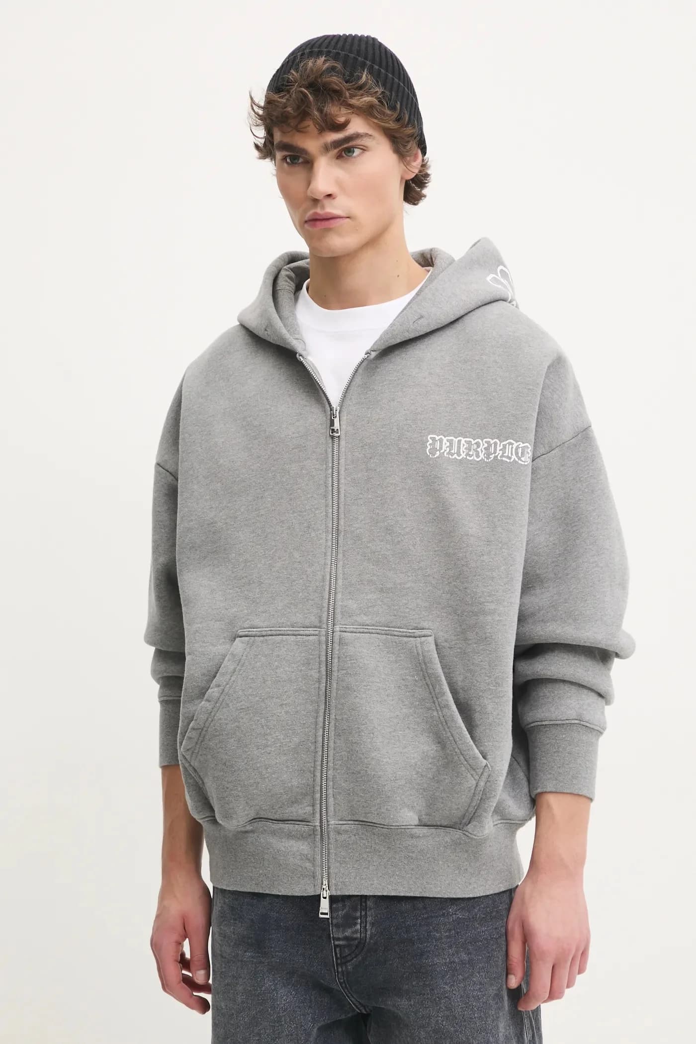 Хлопковая толстовка HWT FLEECE ZIP FRONT HOODY