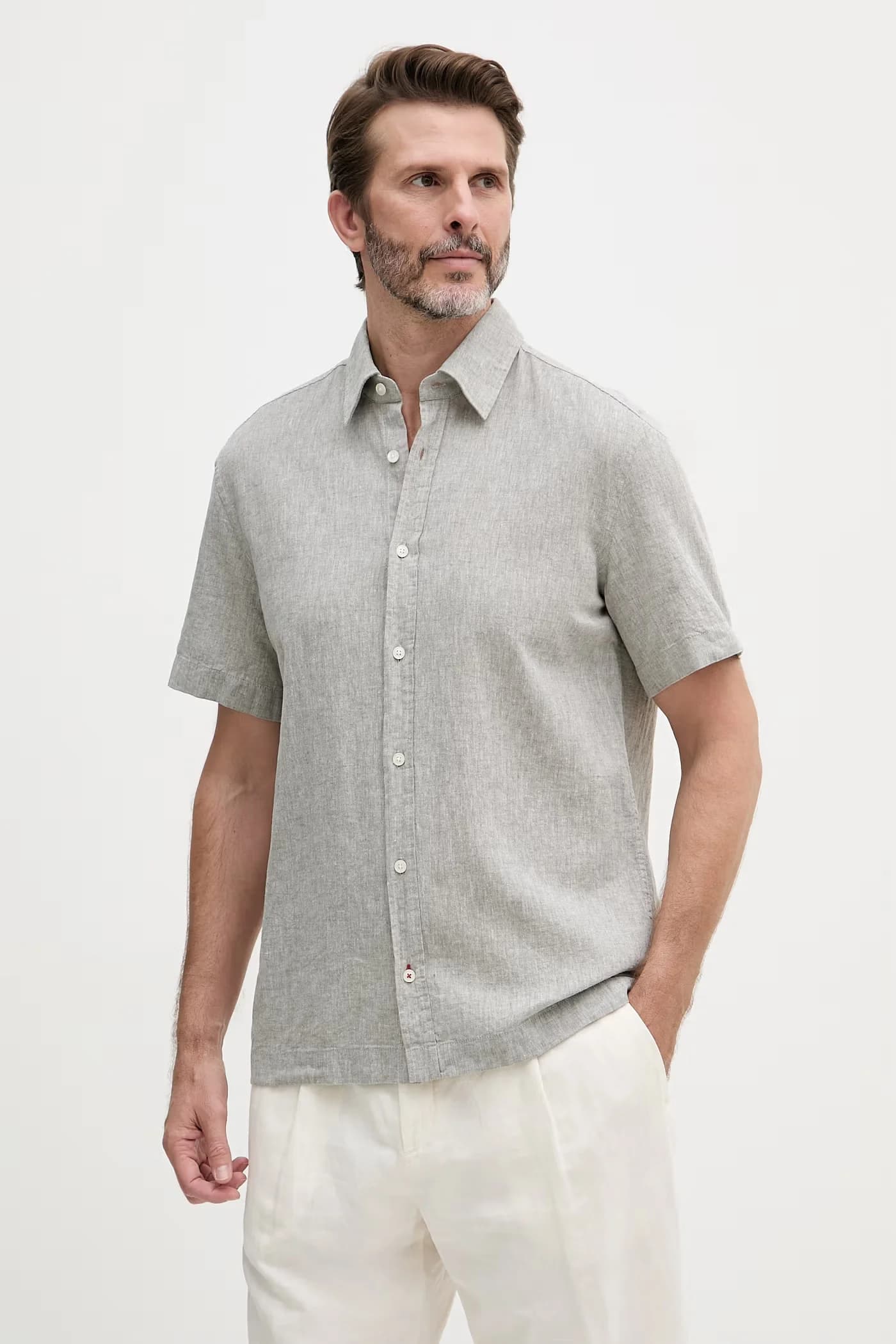 Мужская рубашка с льном