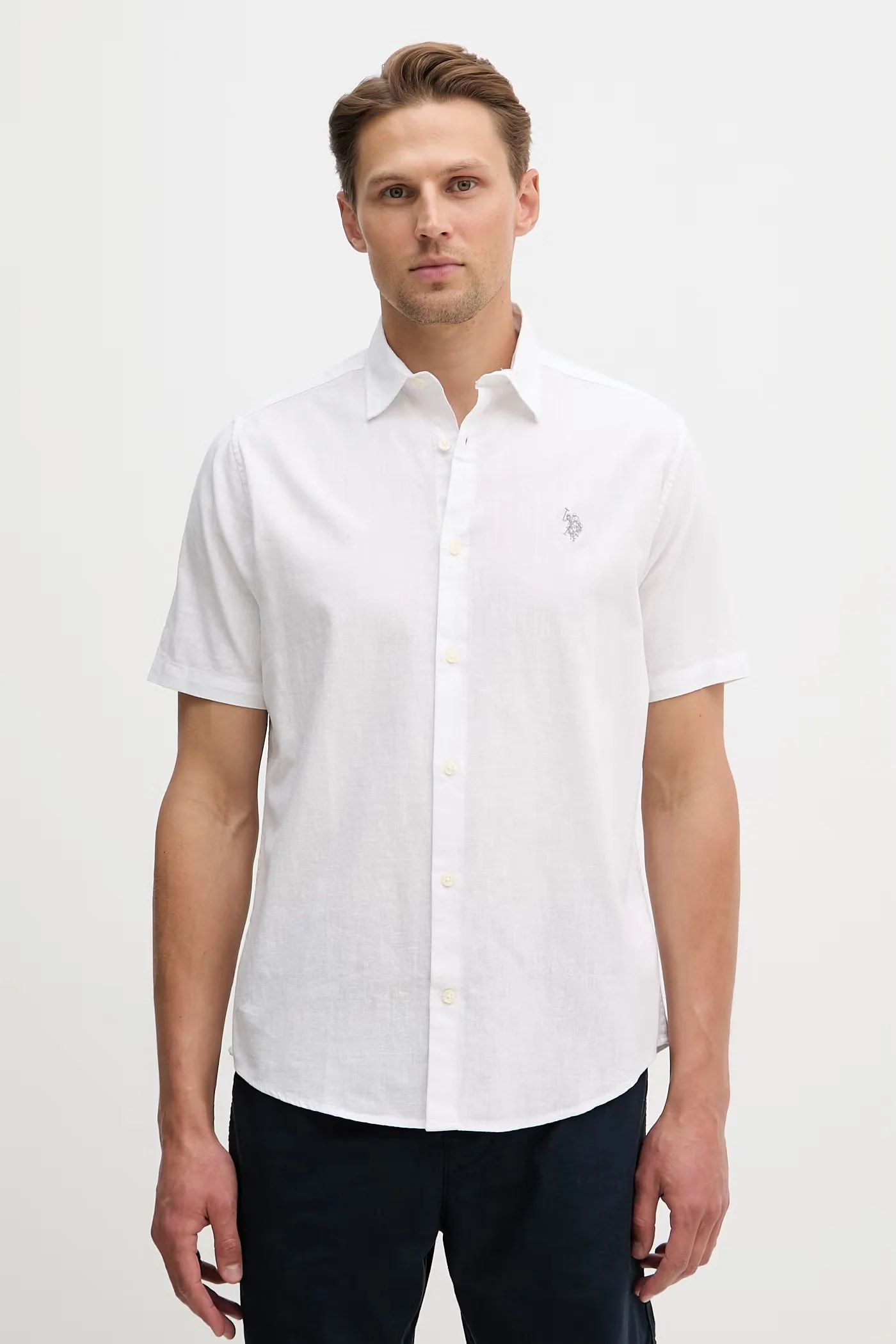 Мужская рубашка из льна LINEN BLEND SS