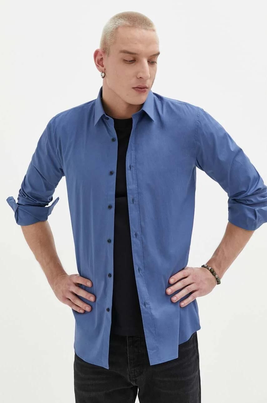 Элиша02 рубашка синяя для мужчин