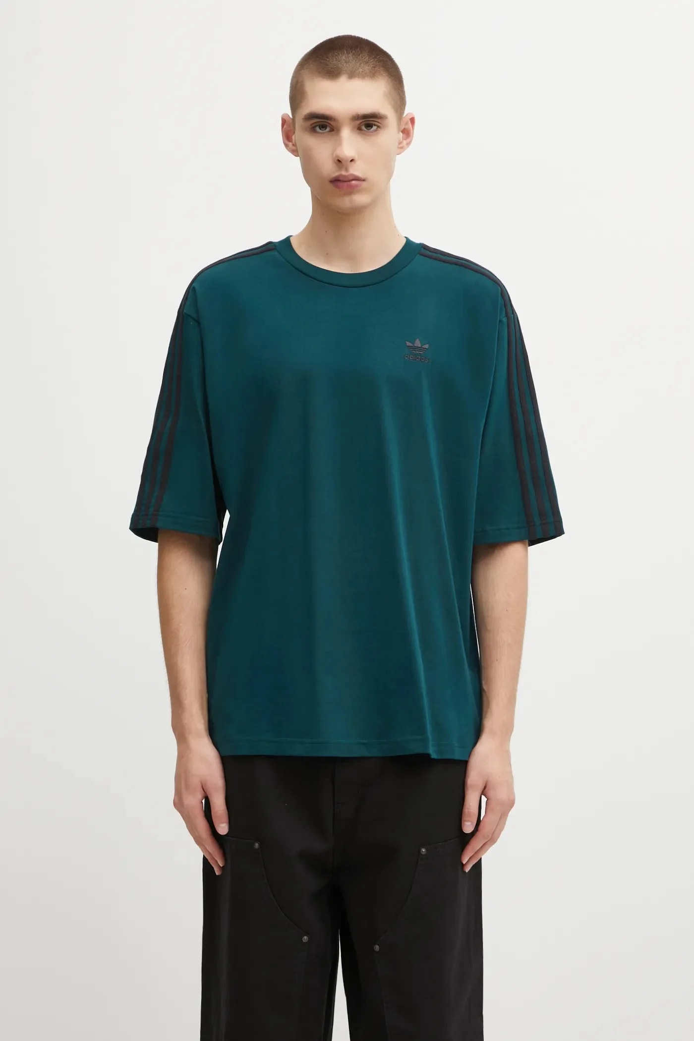 Футболка Oversize из хлопка зеленая для мужчин