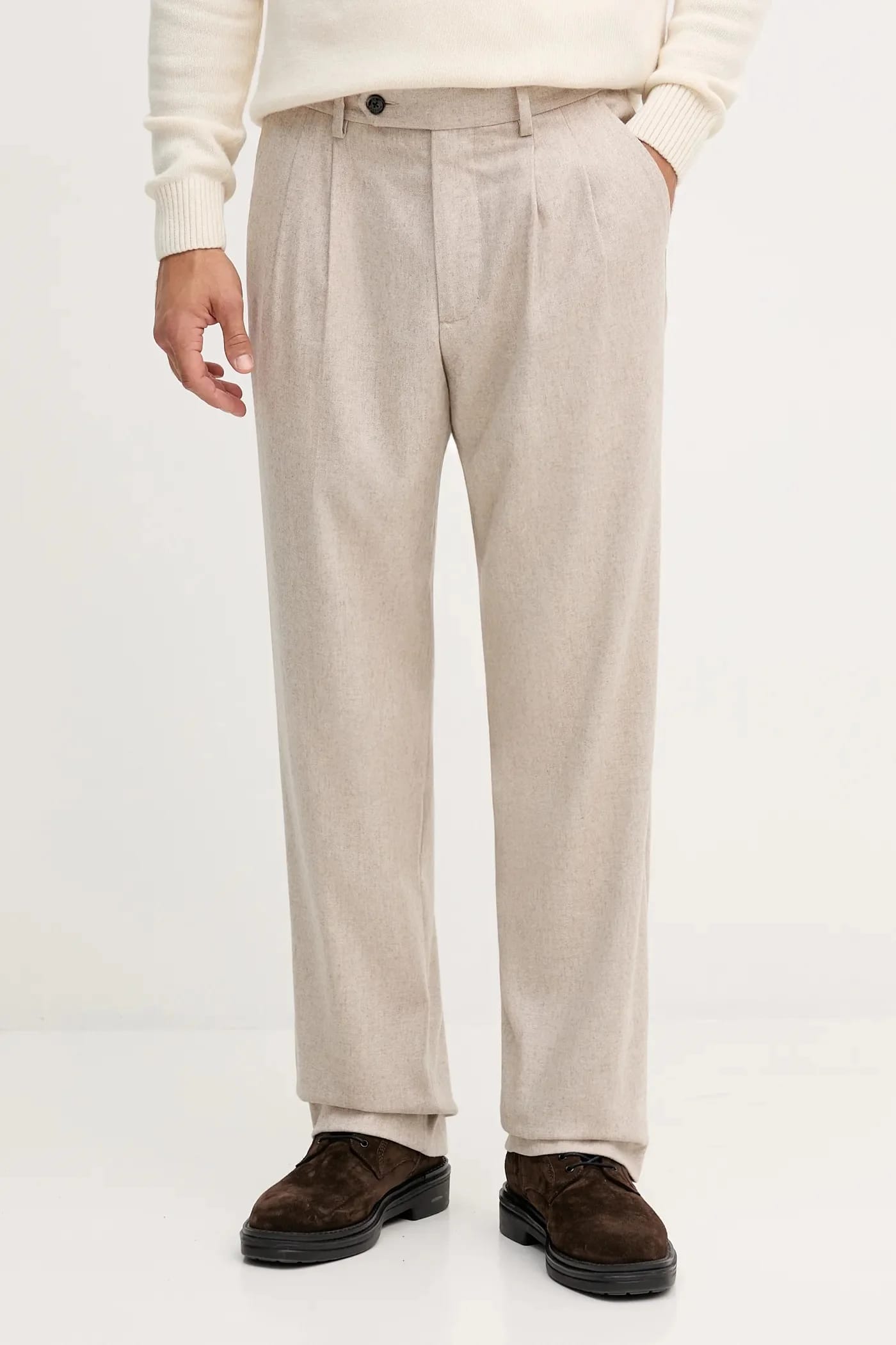 Брюки с шерстью бежевые для мужчин