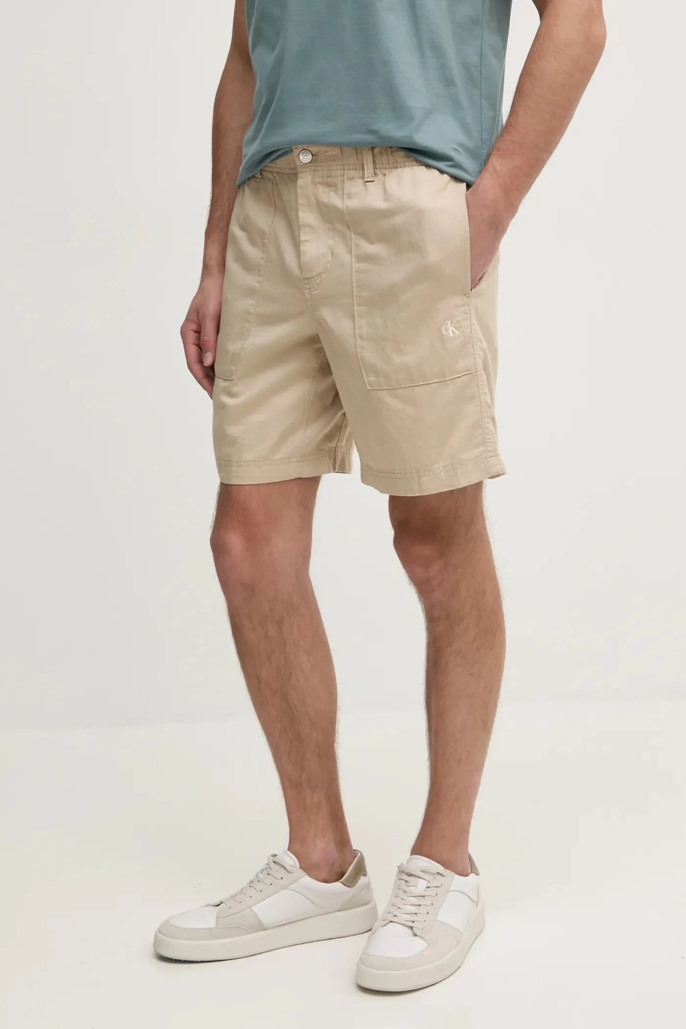 Шорты из смесового льна