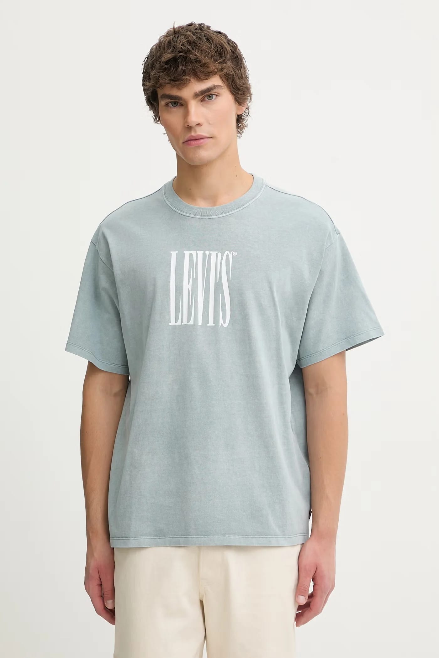 Хлопковая футболка VINTAGE FIT GRAPHIC синяя для мужчин