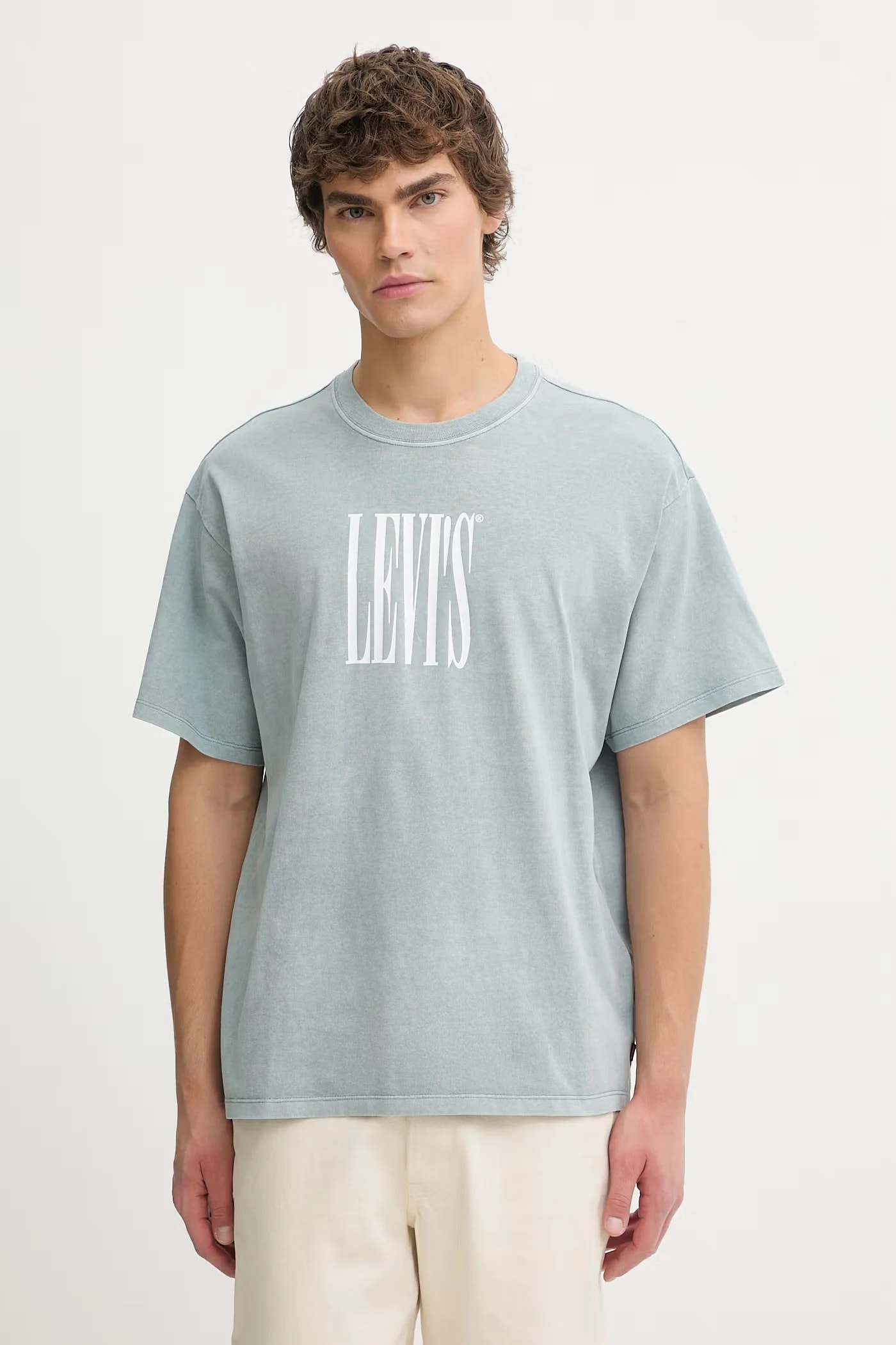 Хлопковая футболка VINTAGE FIT GRAPHIC синяя для мужчин