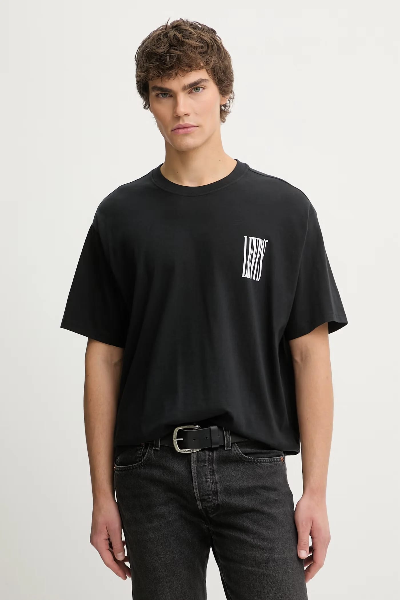 Хлопковая футболка VINTAGE FIT GRAPHIC черная для мужчин
