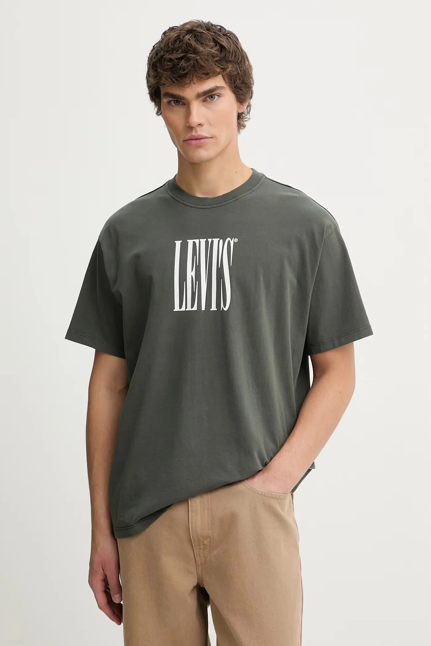 Хлопковая футболка VINTAGE FIT GRAPHIC зеленая для мужчин