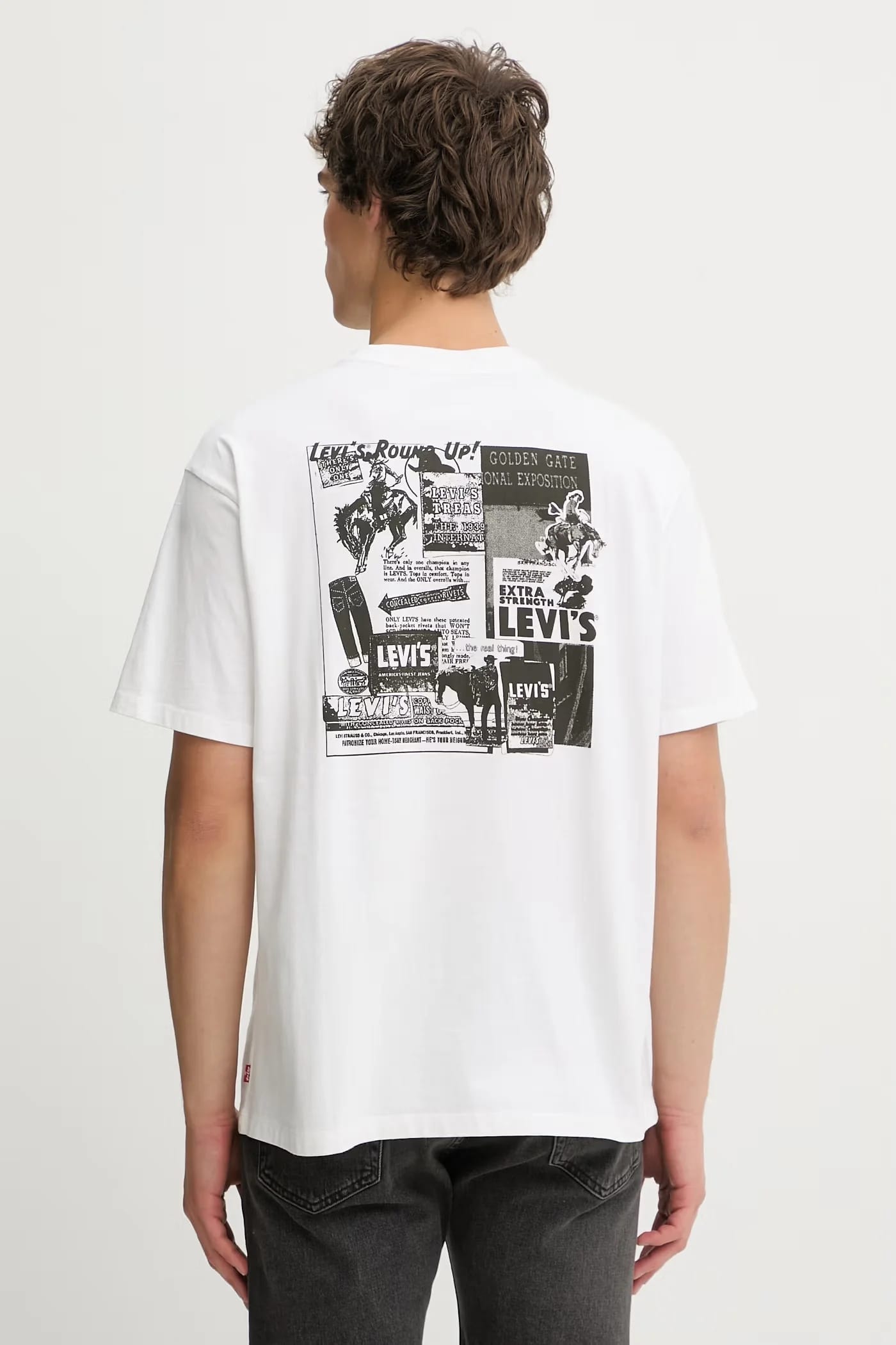 Хлопковая футболка VINTAGE FIT GRAPHIC белая для мужчин
