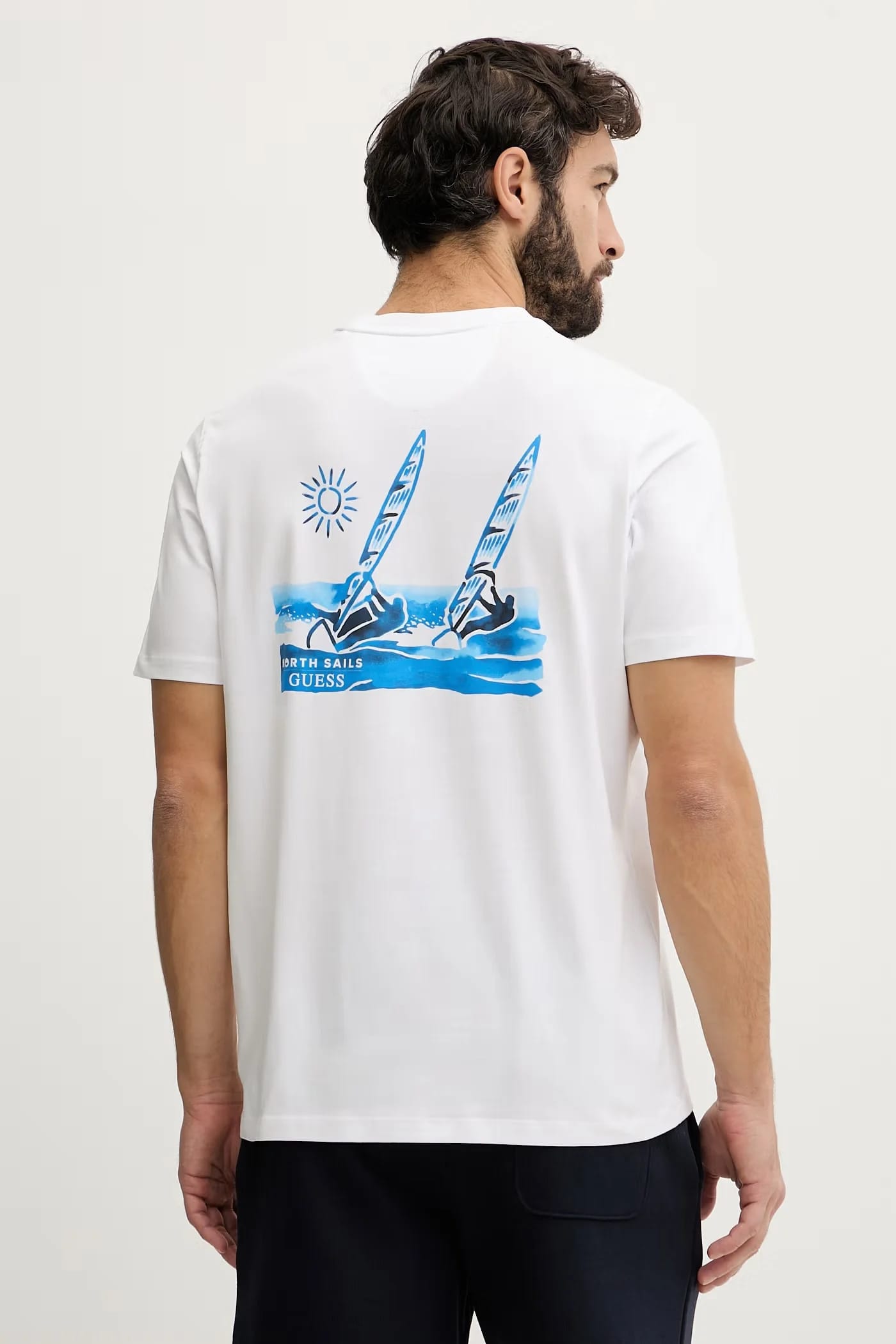 Мужская футболка из хлопка с эластаном x North Sails белая для мужчин