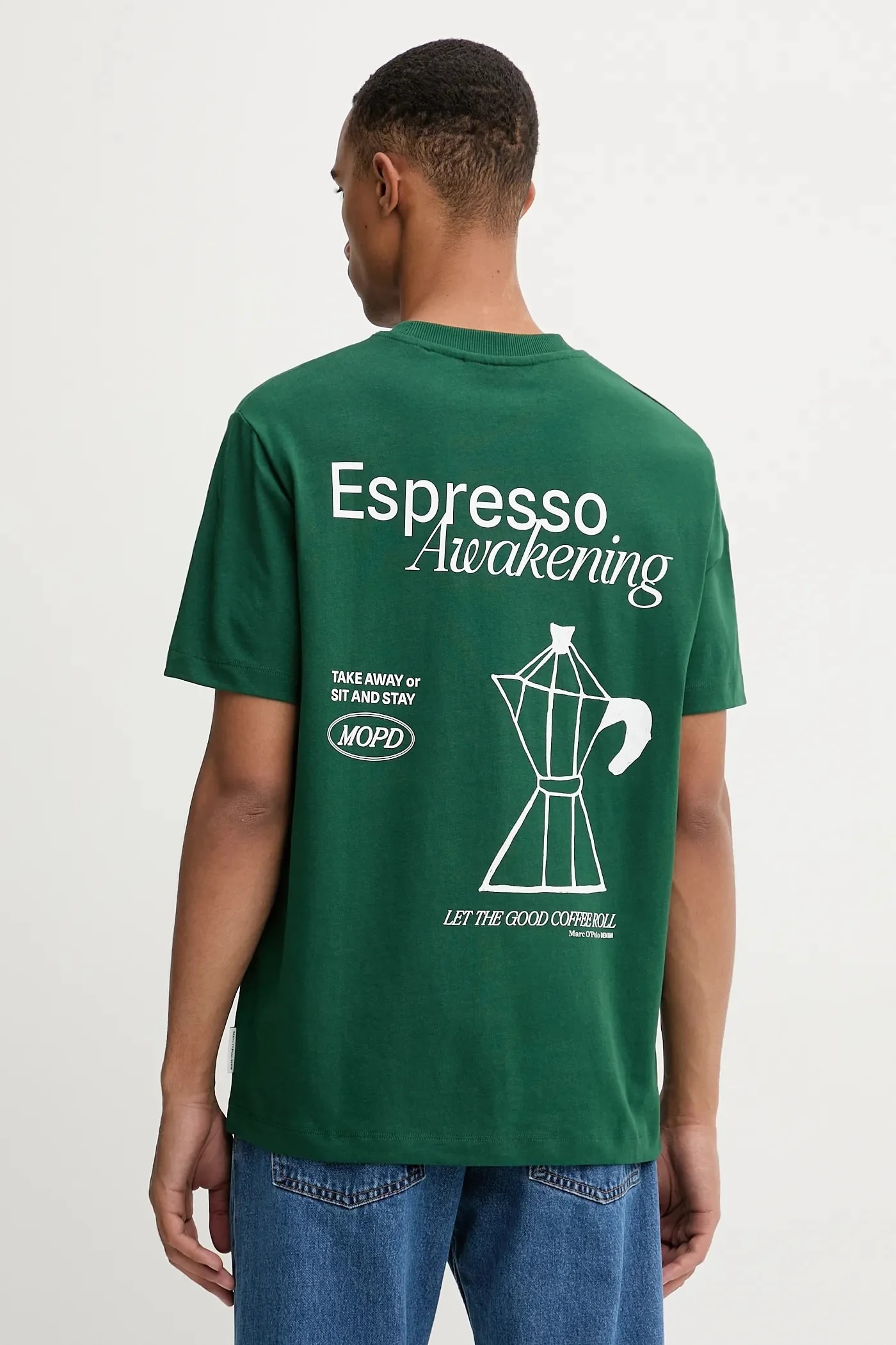 Хлопковая футболка зеленая для мужчин