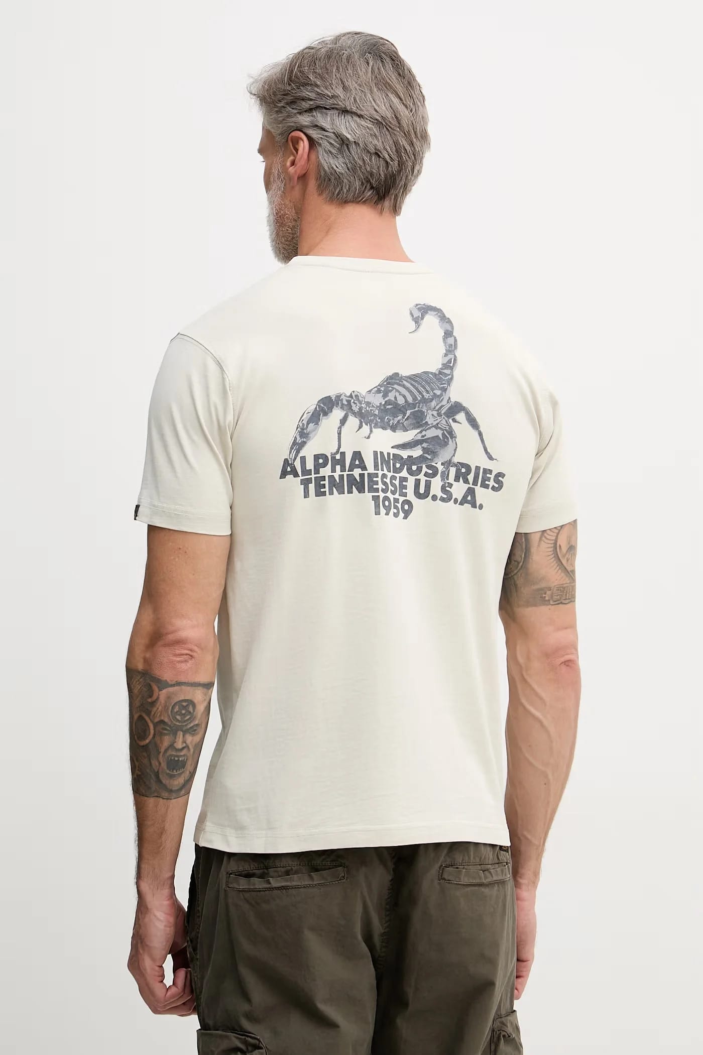 Мужская хлопковая футболка с принтом US Scorpion Backprint