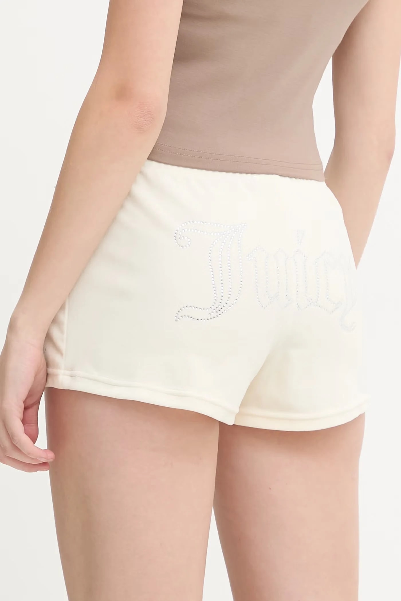 TAMIA SHORTS женские велюровые шорты бежевые для женщин