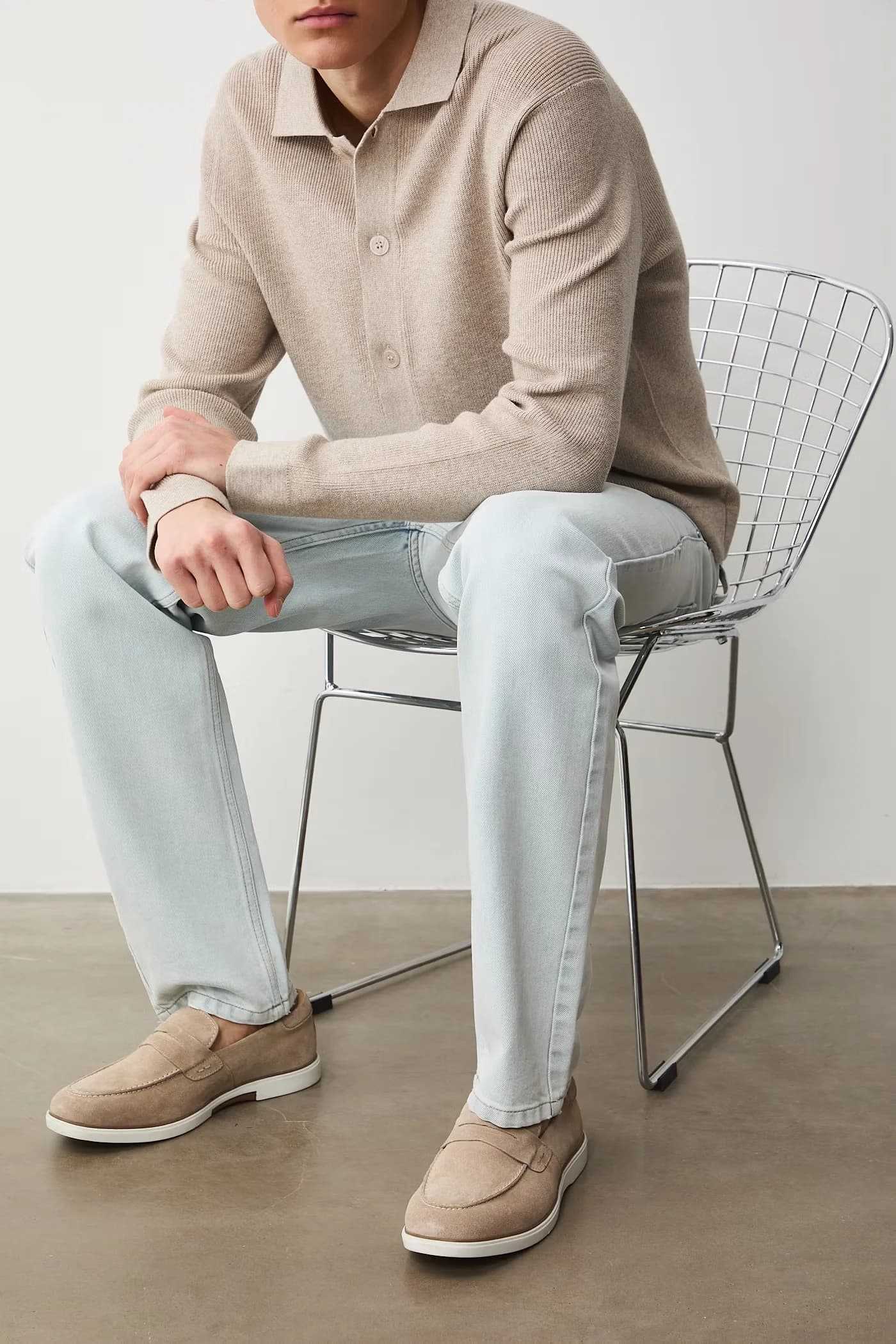 Мужские замшевые мокасины