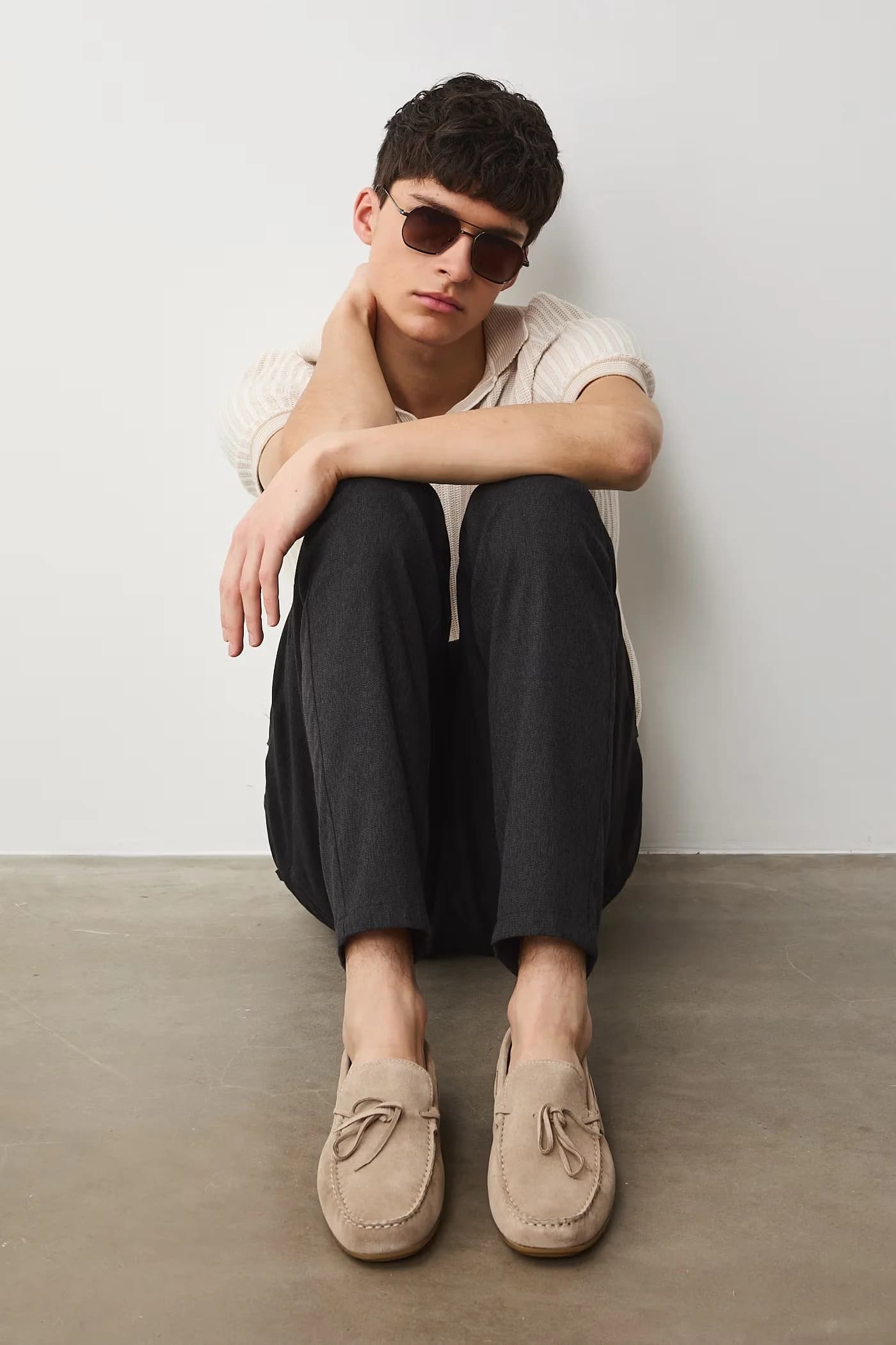 Мужские замшевые мокасины