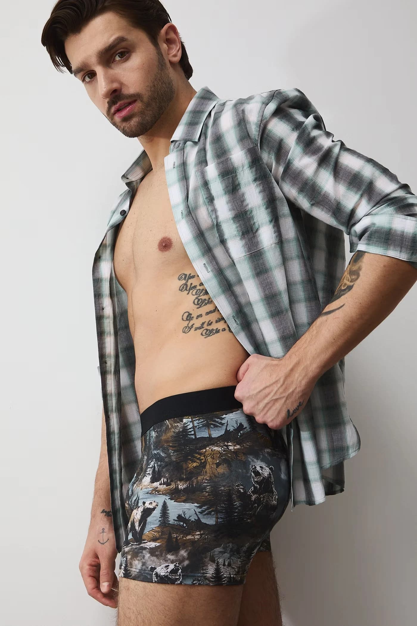 Мужские боксеры из хлопка с эластаном, 2 пары