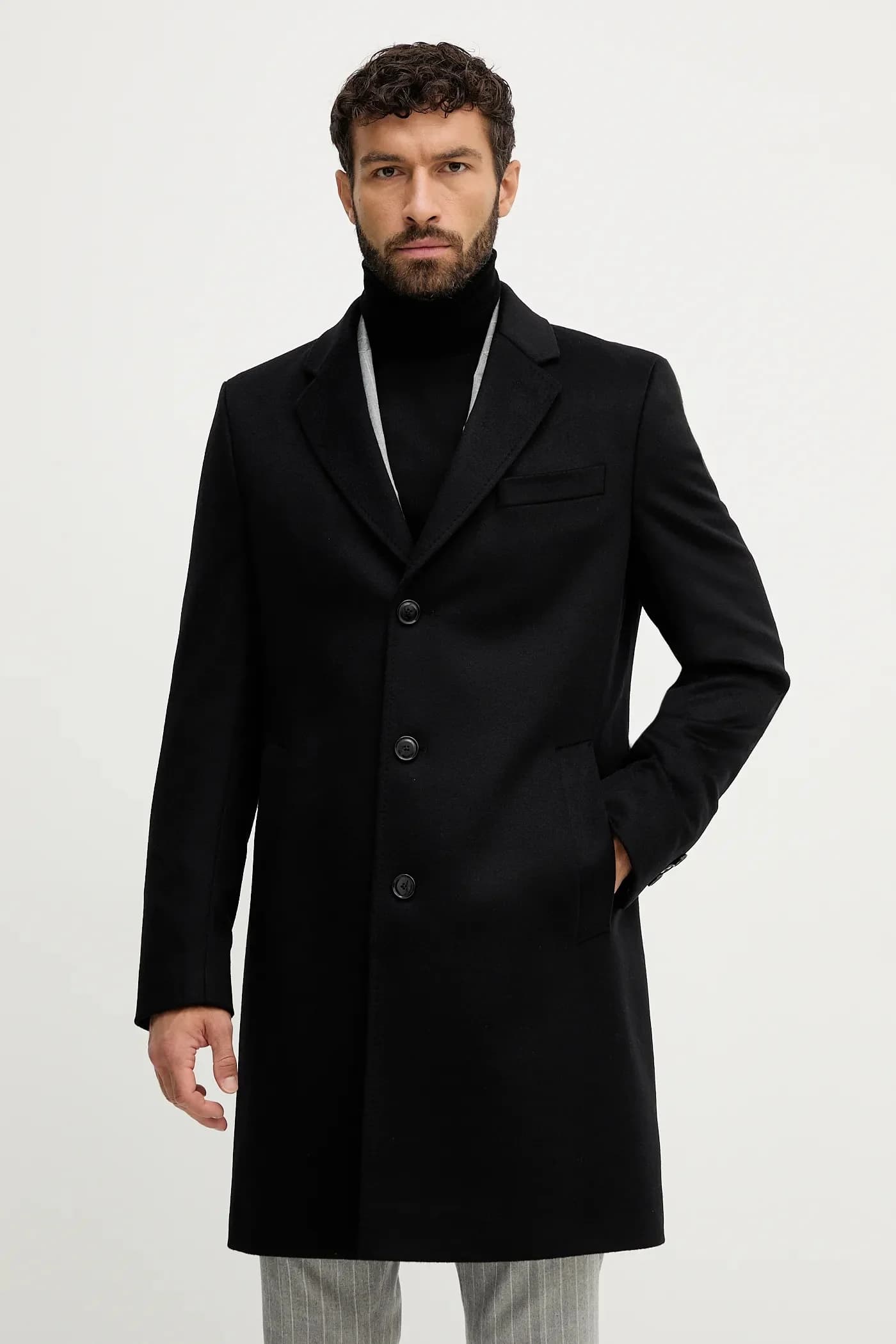 Шерстяное пальто H-Hyde-254