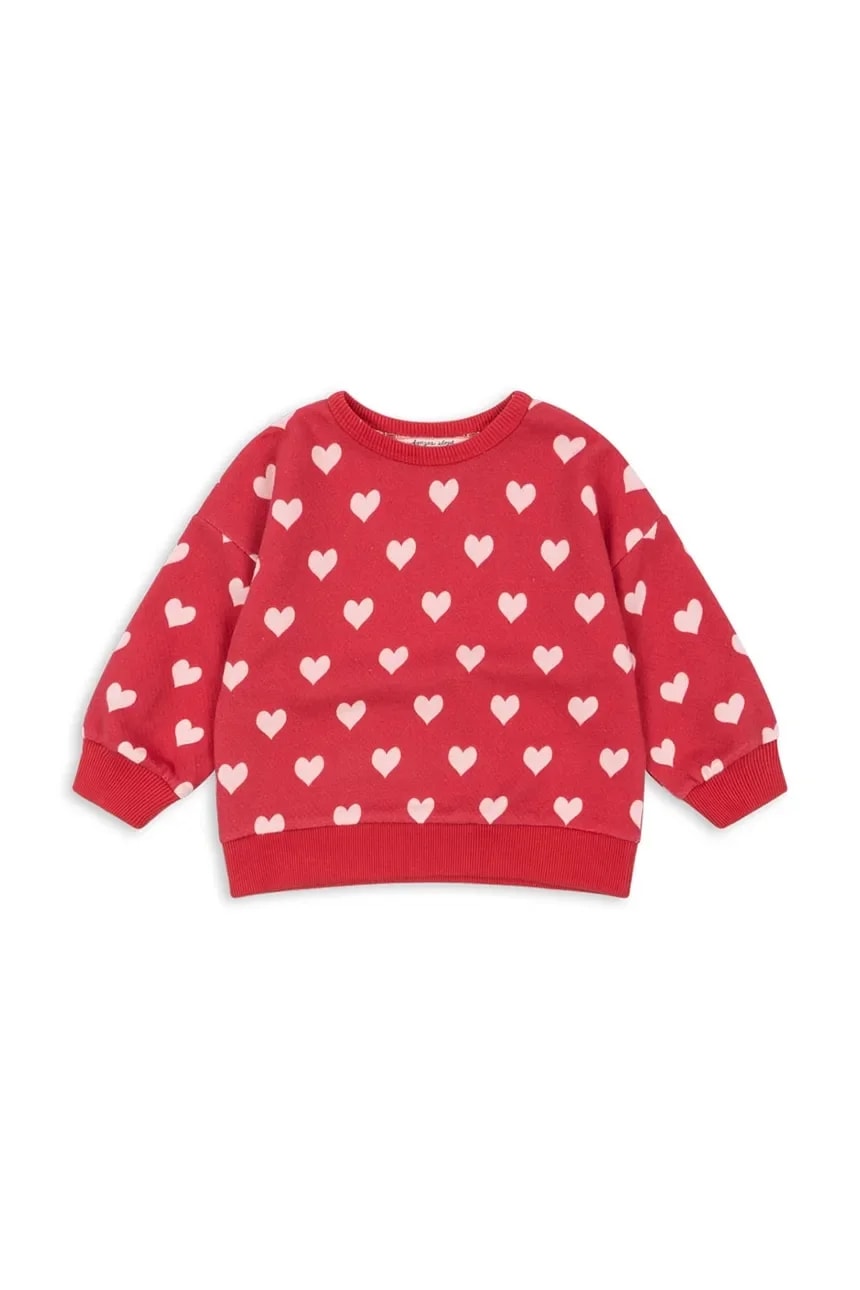 Детская толстовка из хлопка LOUPY LOU SWEAT SHIRT OCS красная для девочек