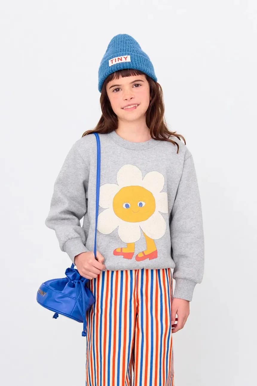 Детская хлопковая толстовка СВИТШОТ С ЦВЕТОЧНЫМ ГРАФИКОМ