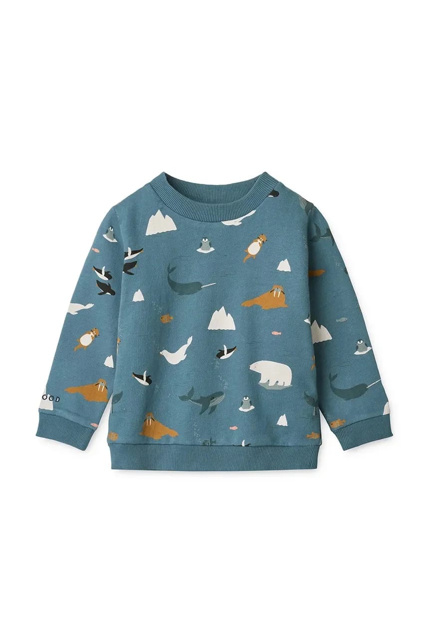 Детская хлопковая толстовка Thora Printed Sweatshirt синяя для мальчиков