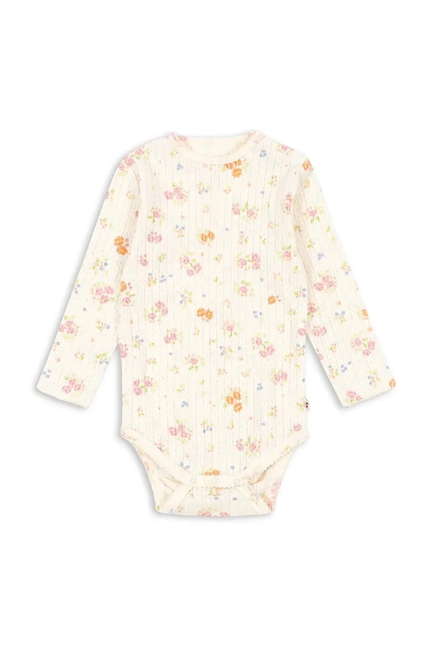 Хлопковое детское боди MINNIE BODY GOTS бежевое для девочек