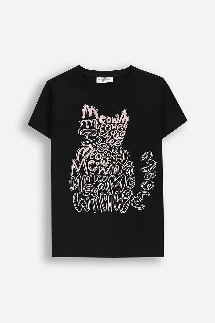 Детская футболка черная для девочек