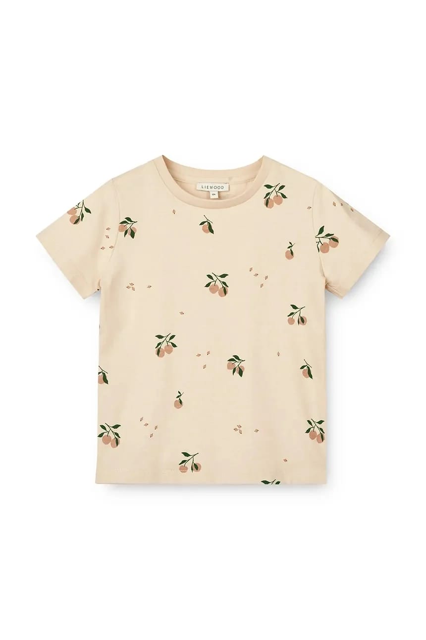 Детская хлопковая футболка Apia Printed Shortsleeve T-shirt бежевая для мальчиков