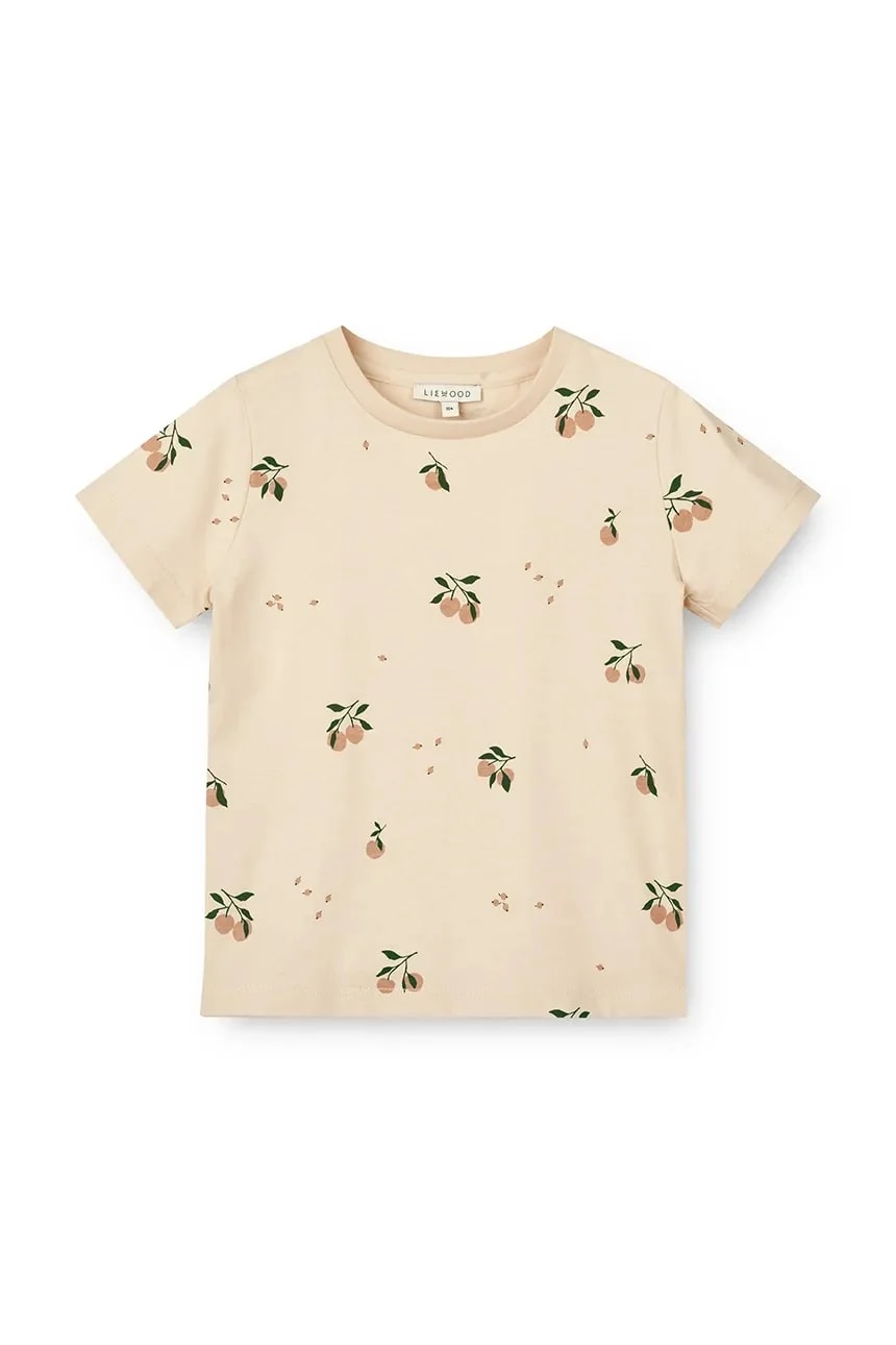 Детская хлопковая футболка Apia Printed Shortsleeve T-shirt бежевая для мальчиков