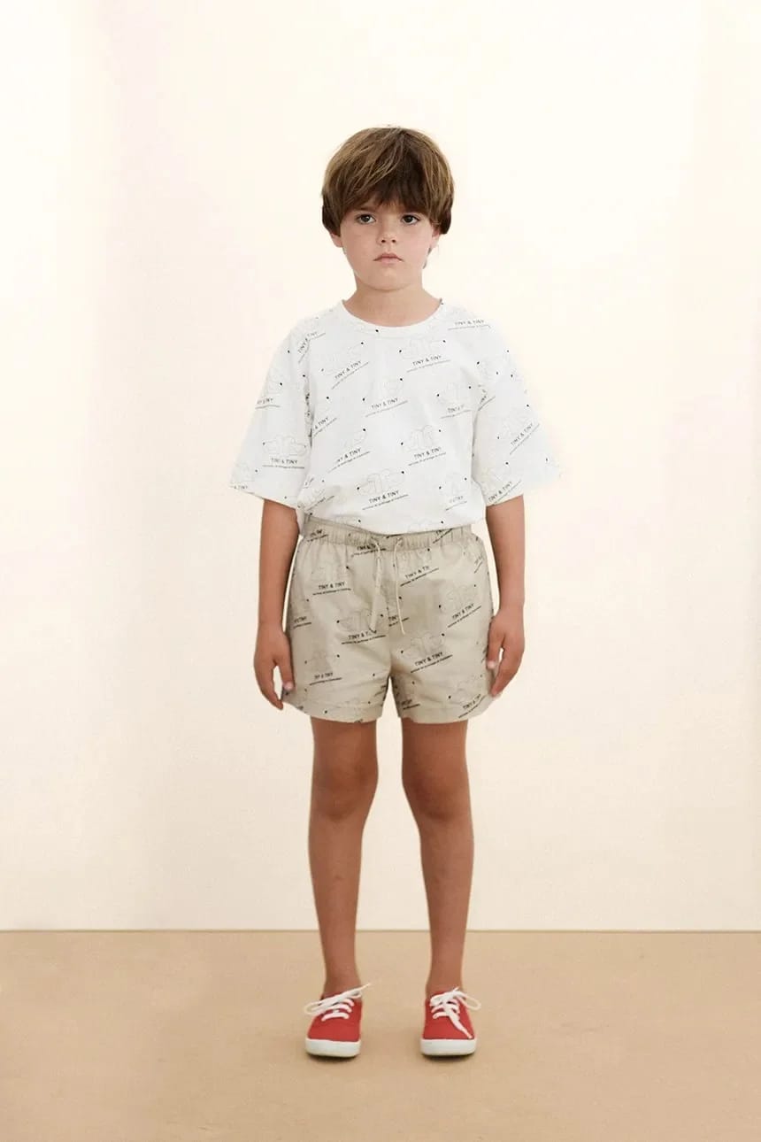 Детская хлопковая футболка TINY & TINY KNITTED TEE
