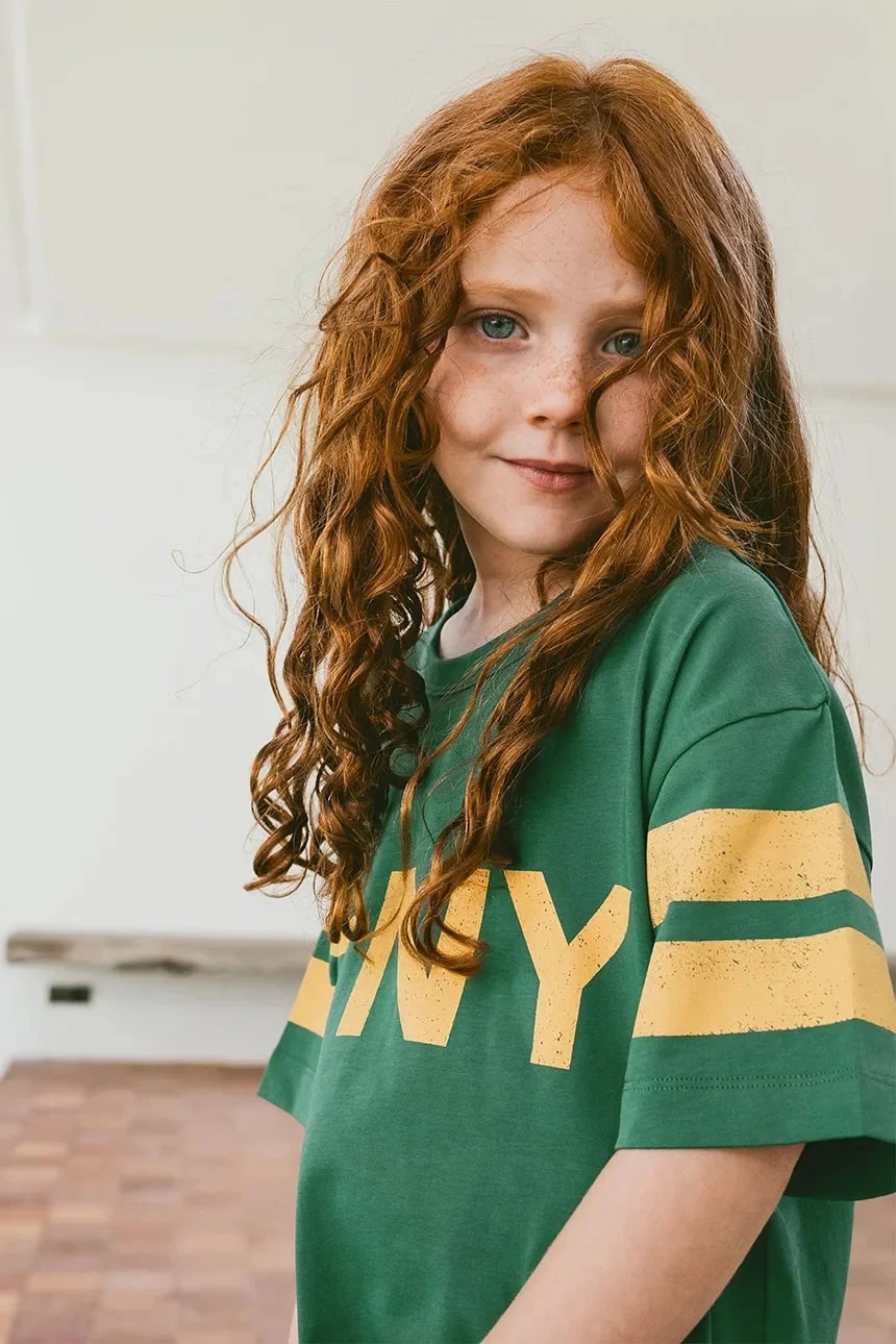 Детская хлопковая футболка STRIPES LOGO TEE зеленая для мальчиков