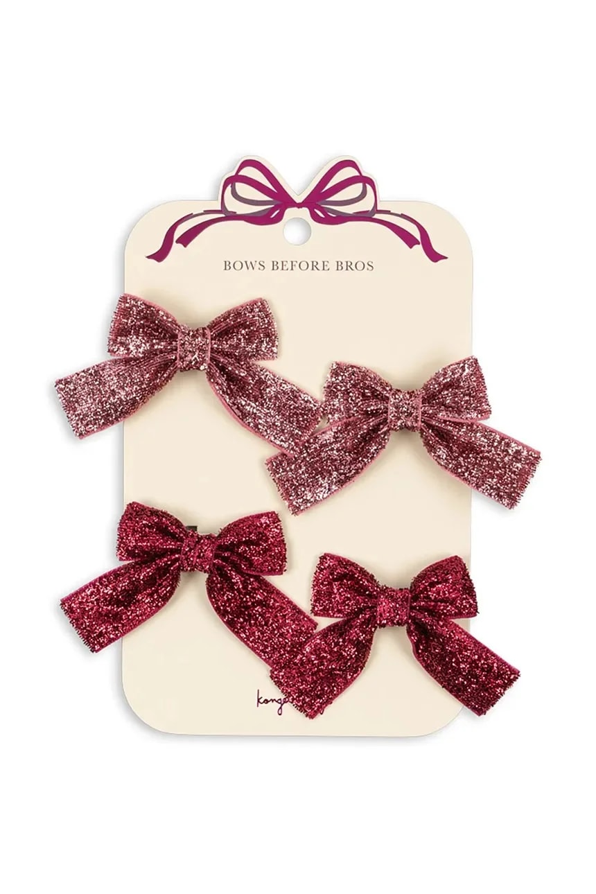 Детские заколки для волос GLITTER BOW HAIR CLIPS 4 шт.