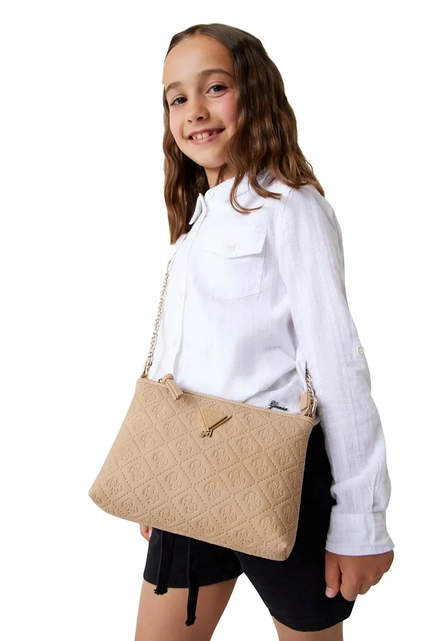 Сумка через плечо бежевая для девочек