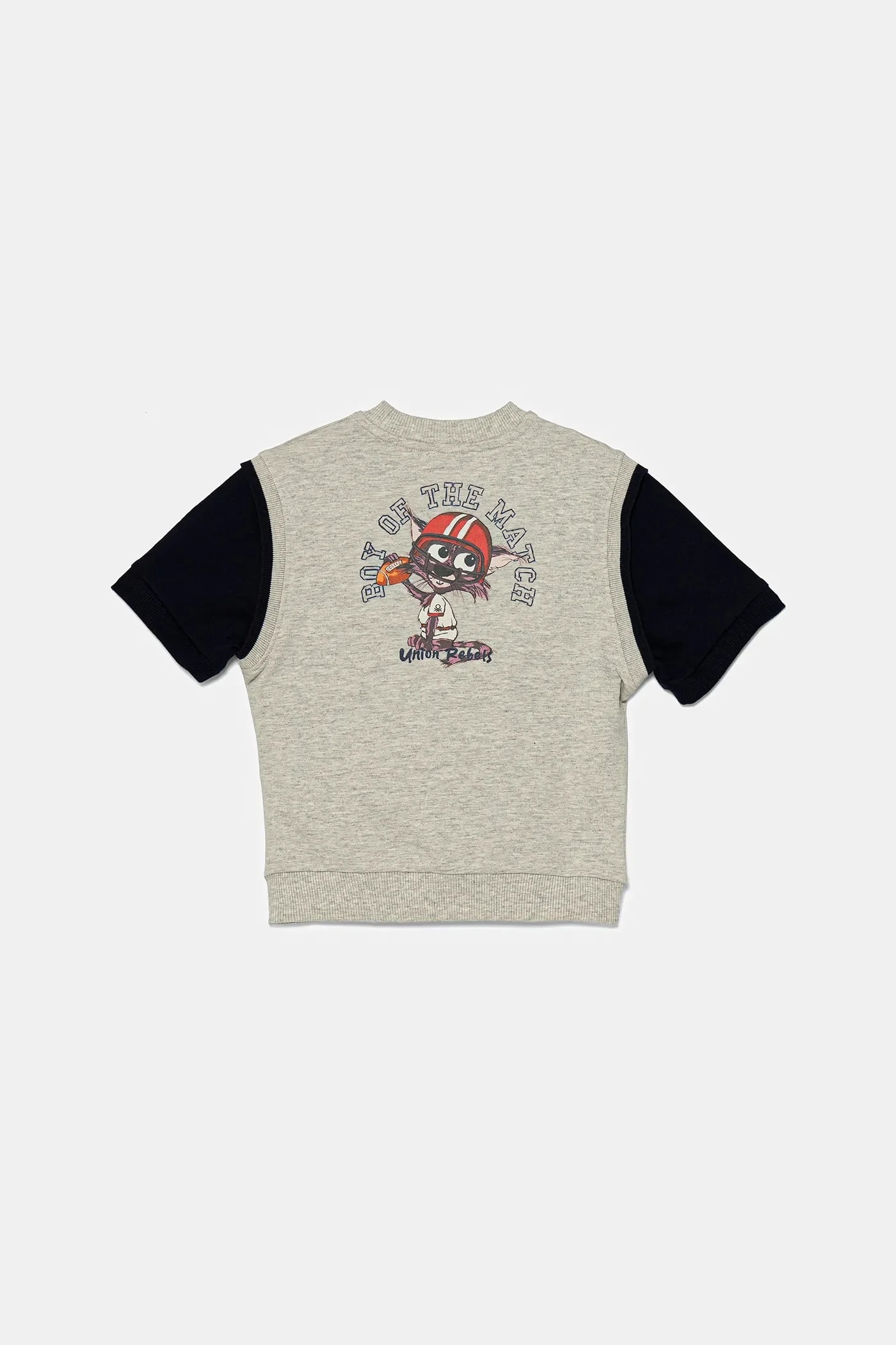 Детская хлопковая толстовка серая для мальчиков