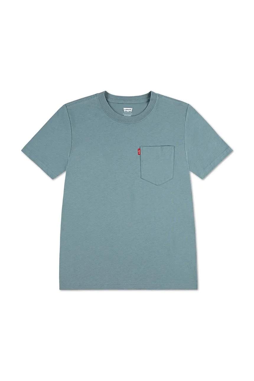 Детская хлопковая футболка SUNSET POCKET TEE синяя для мальчиков