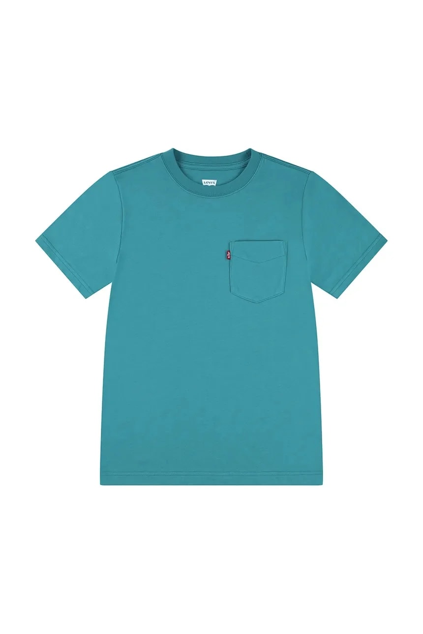 Детская хлопковая футболка SUNSET POCKET TEE бирюзовая для мальчиков