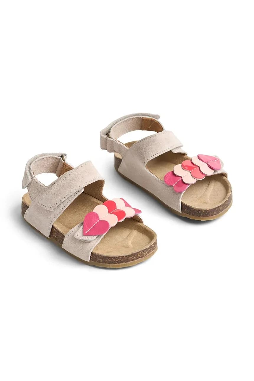 Детские замшевые босоножки на открытой пятке.