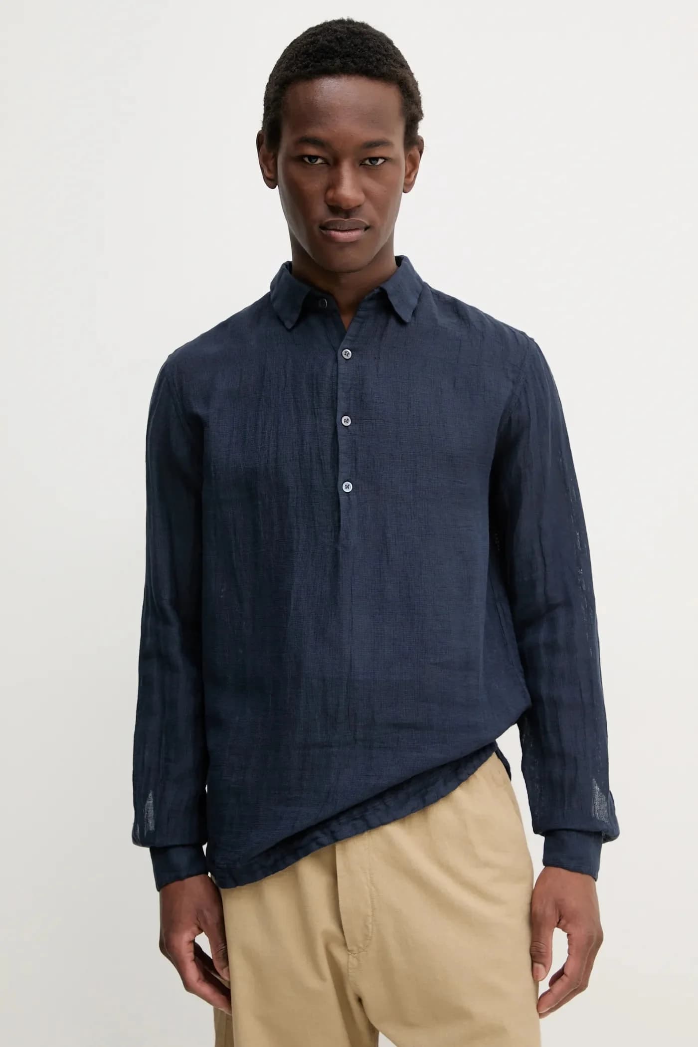 Льняная рубашка Camicia Pavan S с длинными рукавами