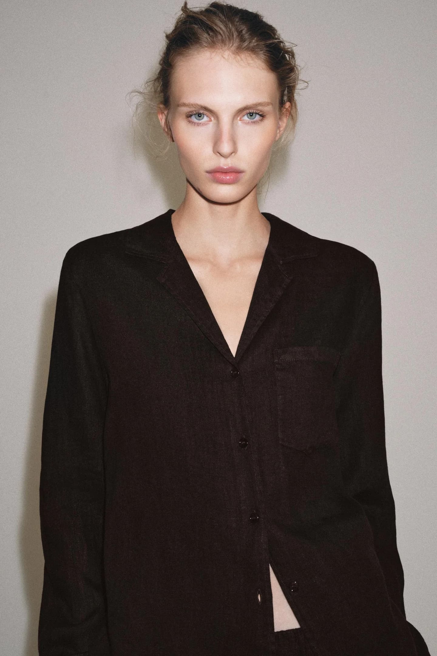 ЛЬНЯНАЯ РУБАШКА С КАРМАНОМ ИЗ КОЛЛЕКЦИИ ZW