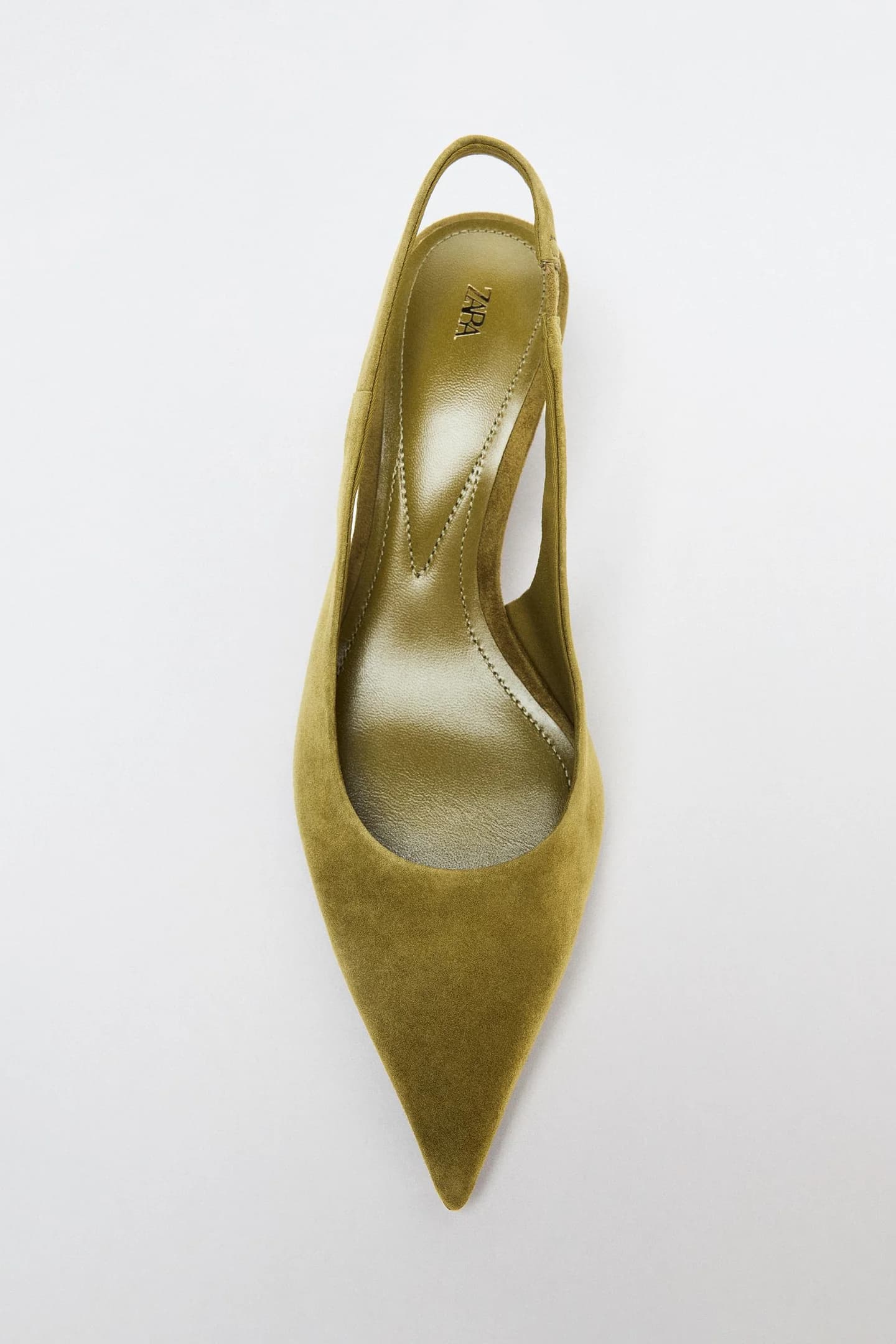 ЗАМШЕВЫЕ ТУФЛИ С ОТКРЫТЫМ КАБЛУКОМ И УТИНЫМ КАБЛУКОМ